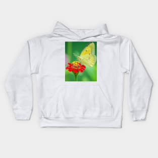 Yellow butterfly Kids Hoodie